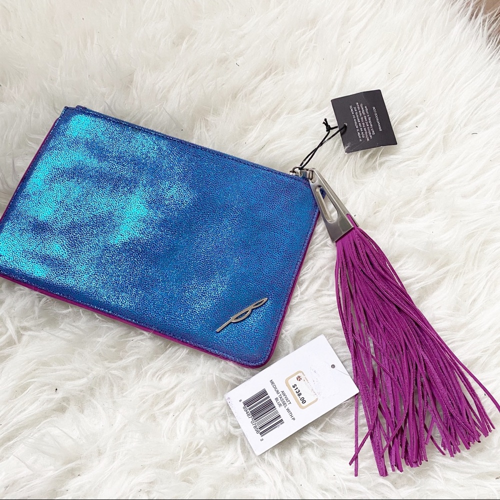 NWT🧜‍♀ Brian Atwood Mermaid Tassel Leather Clutch